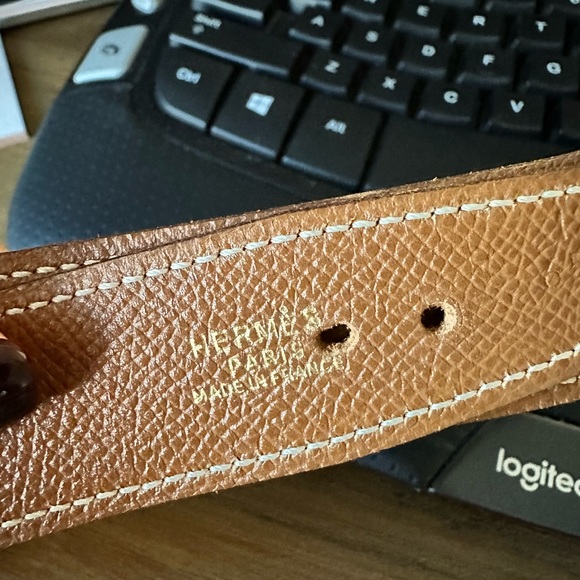 Hermes Reversible Brown and Yellow Leather Belt